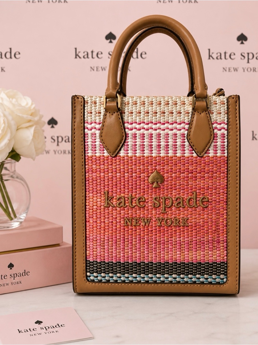 NWT Kate Spade Ellie Multi Straw Mini Crossbody